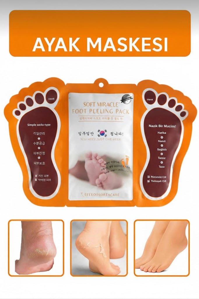 Ölü Derileri Soyan Çorap Tipi Ayak Peeling Maskesi,miracle Foot Peeling